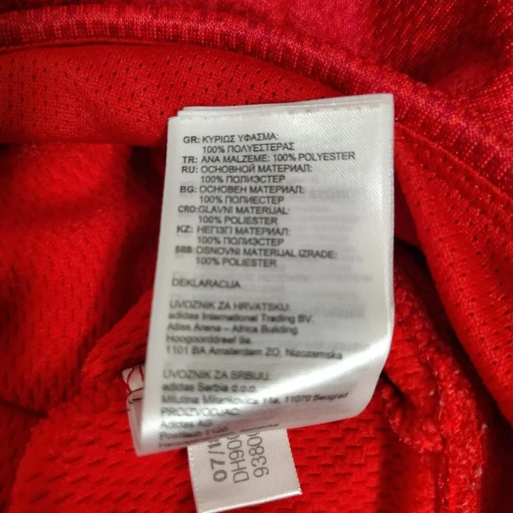 Adidas Red Pullover Hoodie Men's Large Athletic Training Sweatshirt Logo